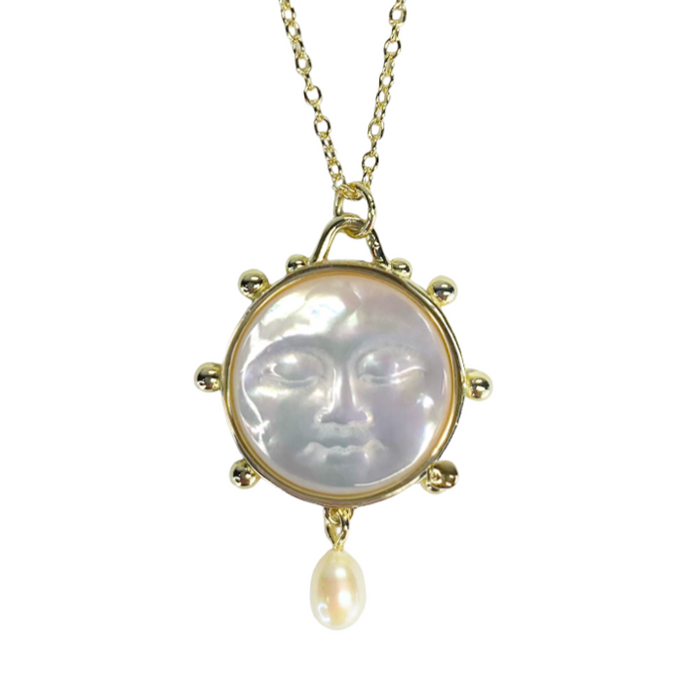 Lunar Illusions Pearl Pendant Necklace
