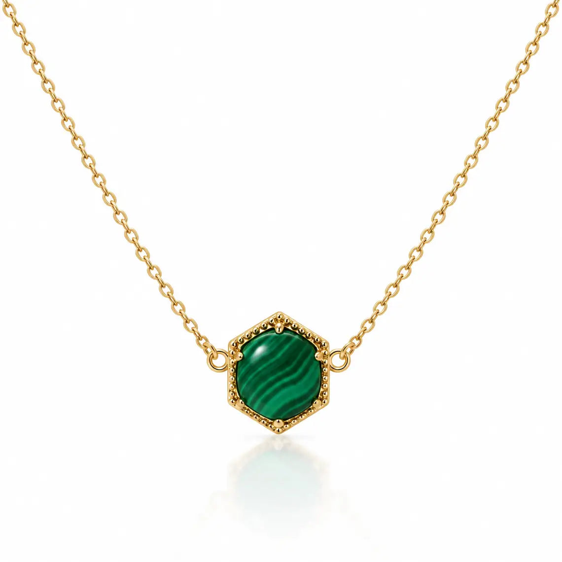 Hexa Necklace Malachite