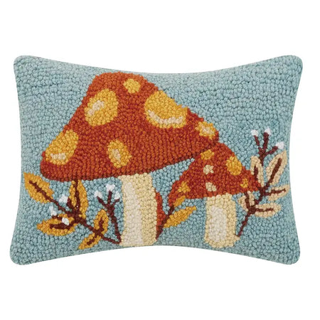 Autumn Mushroom with Leaves Hook Pillow