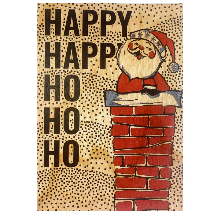 Wood Card Folding  - Happy Ho Ho Ho