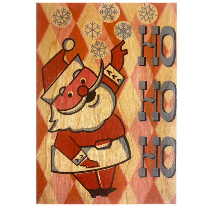 Wood Card Folding - Ho Ho Ho