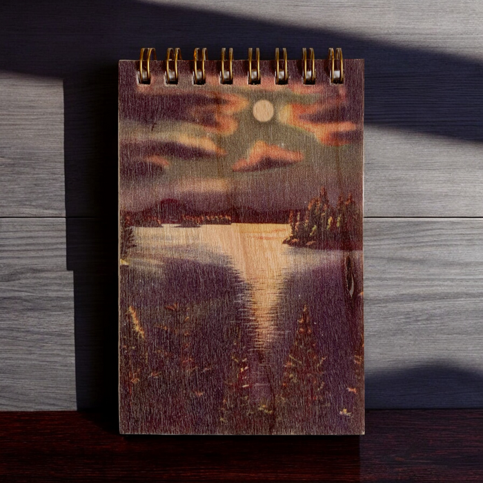 Wood Notepad Moonlight Lake