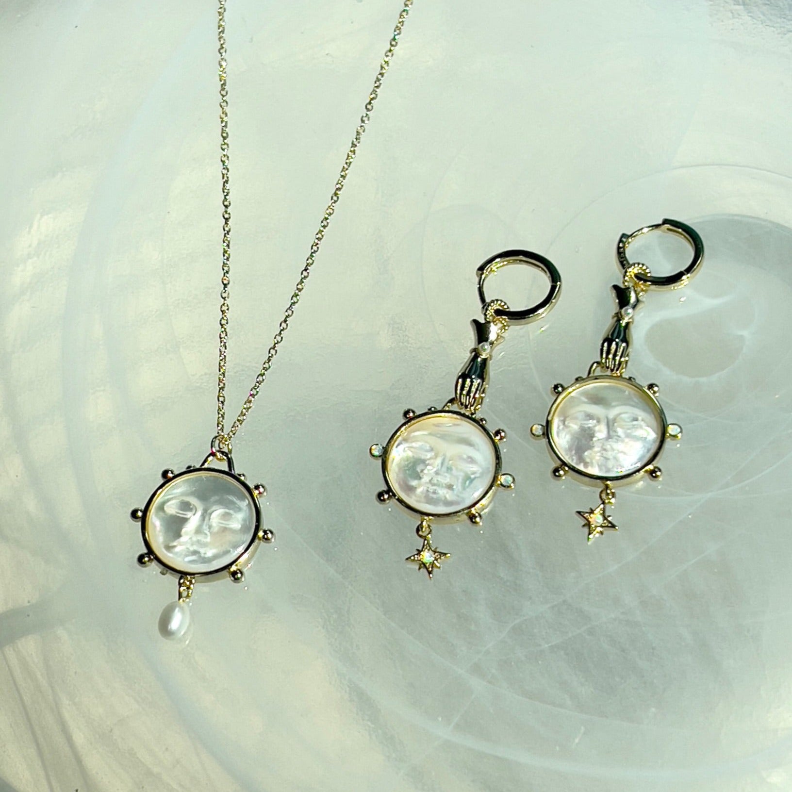 Lunar Illusions Pearl Pendant Necklace