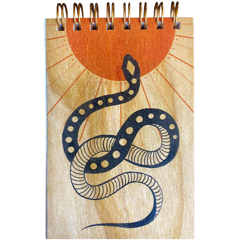 Wood Notepad Serpent Del Sol