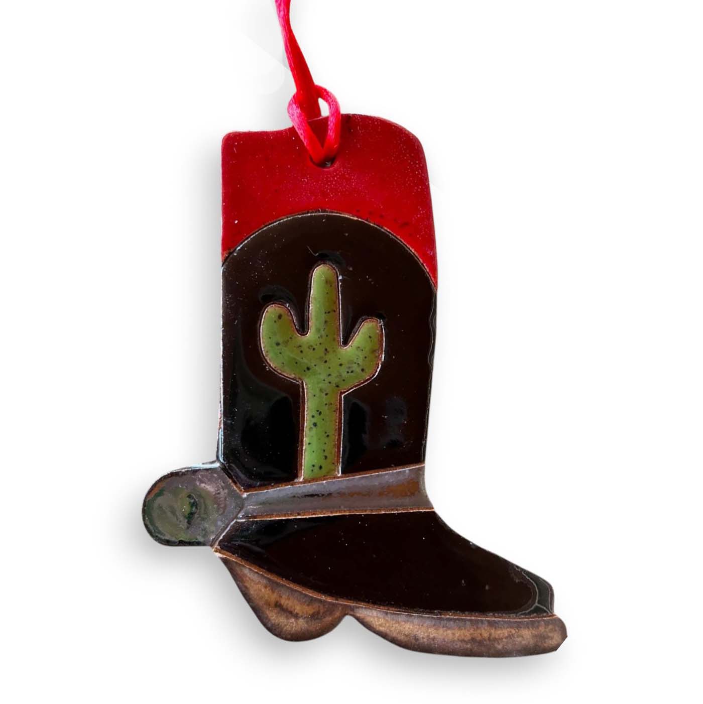 Ceramic Western Boot Ornaments