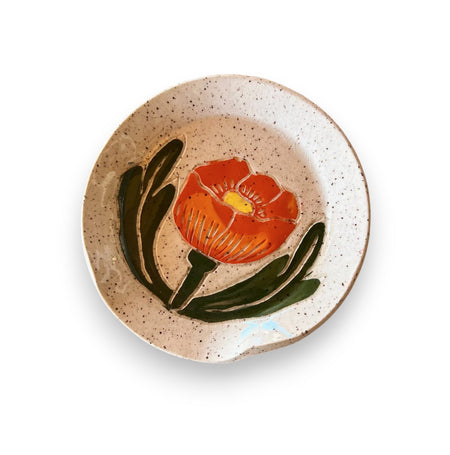 Globe Mallow Sgraffito Ceramic Spoon Rest