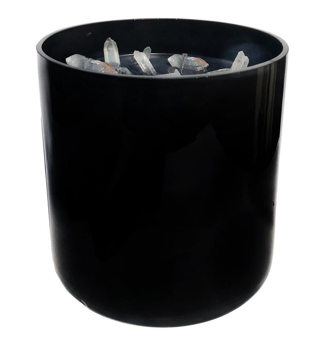 Crystal Candle XL Clear Quartz in Black Vessel