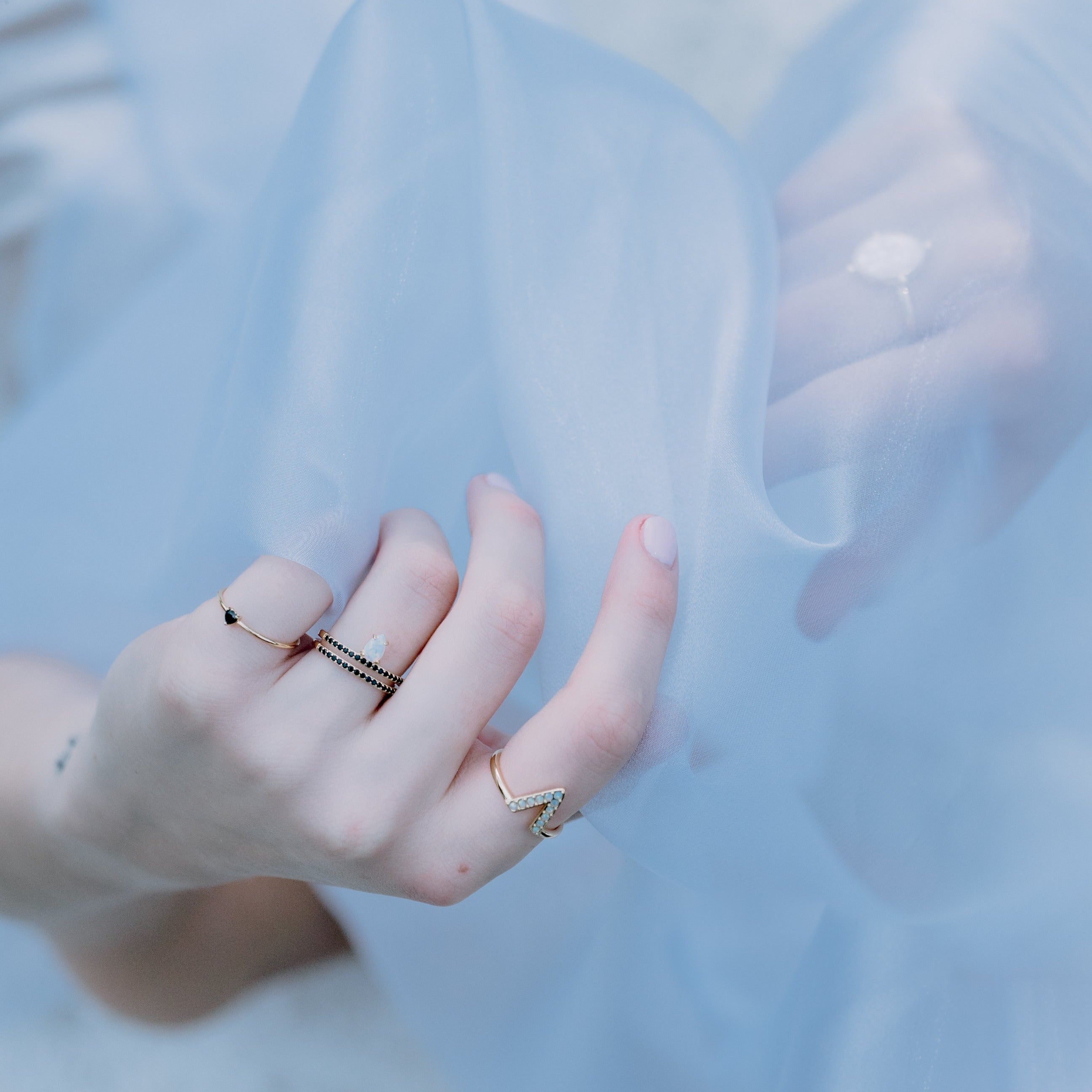 Trinity Edge Opal Ring