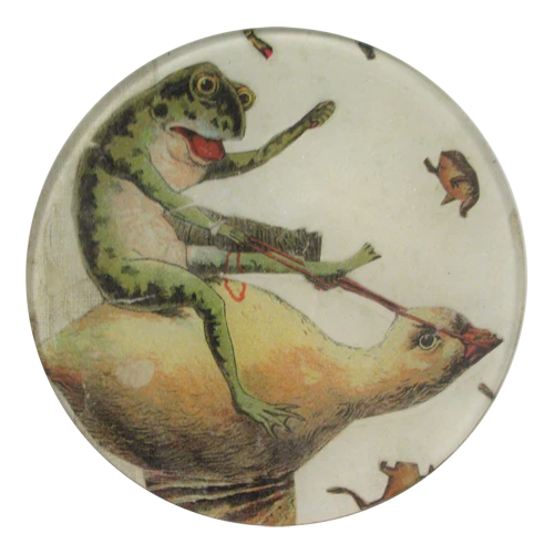 John Derian Riding Frog Round Plate