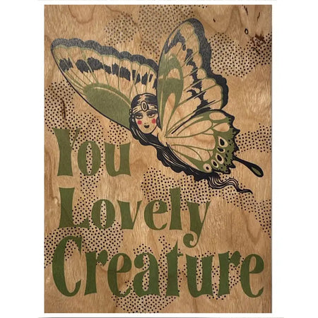 Wood Card Folding- Lovely Creature