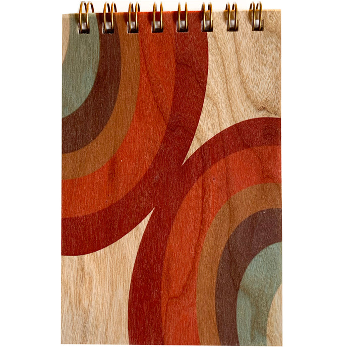 Wood Notepad 70's Rainbow