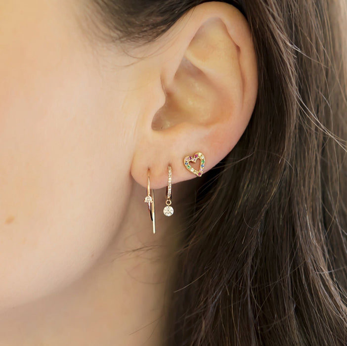 Zoe's Rainbow Heart Stud Earrings