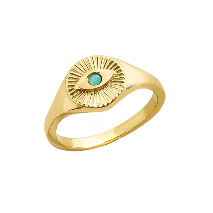 Mesmerize Turquoise Eye Gold Ring