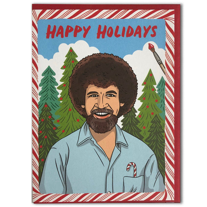 Happy Holidays Bob Ross Card