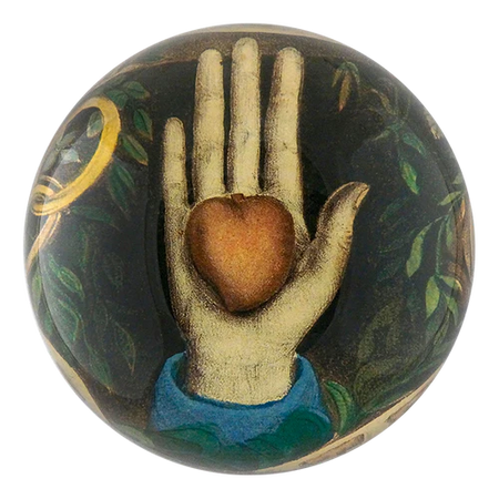 John Derian Heart In Hand Dome Paperweight