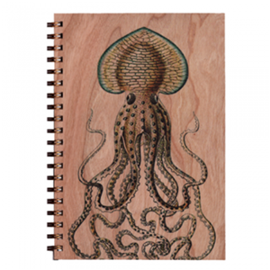 Octopus Wood Notebook