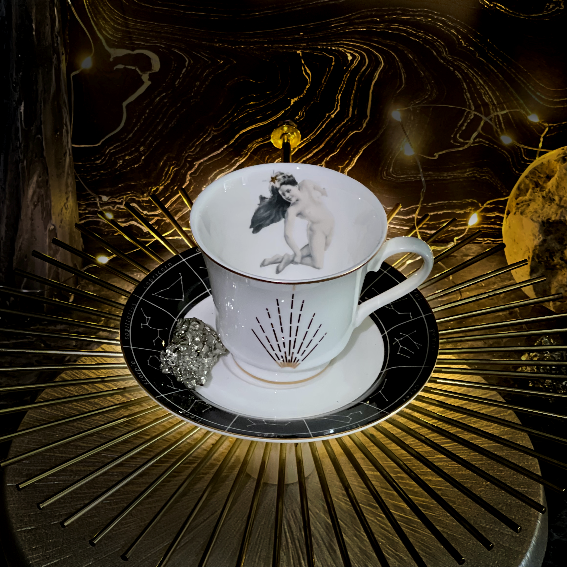 Tea Cup and Saucer - Astrological Lady