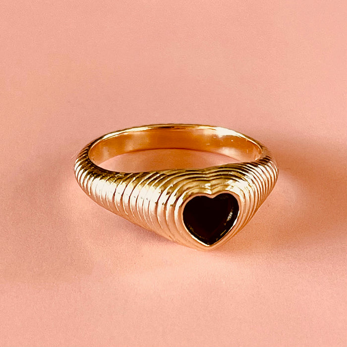 Dark Heart Gold Ring
