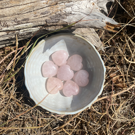 Rose Quartz Heart Shaped Gemstones