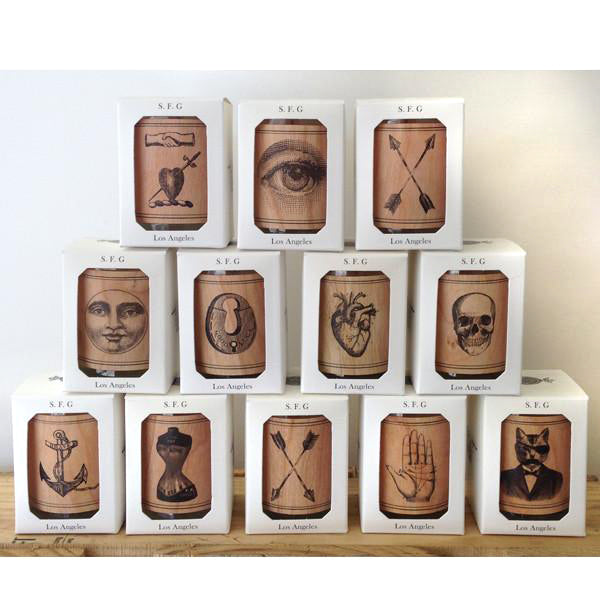 Votive Wood Candles Pictorial Images