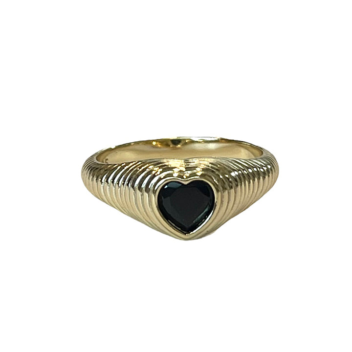 Dark Heart Gold Ring