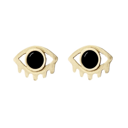 Large Eye Earrings with Black Onyx