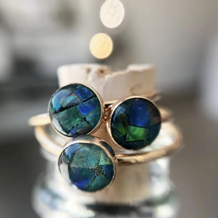 Mosaic Opal Medium Ring