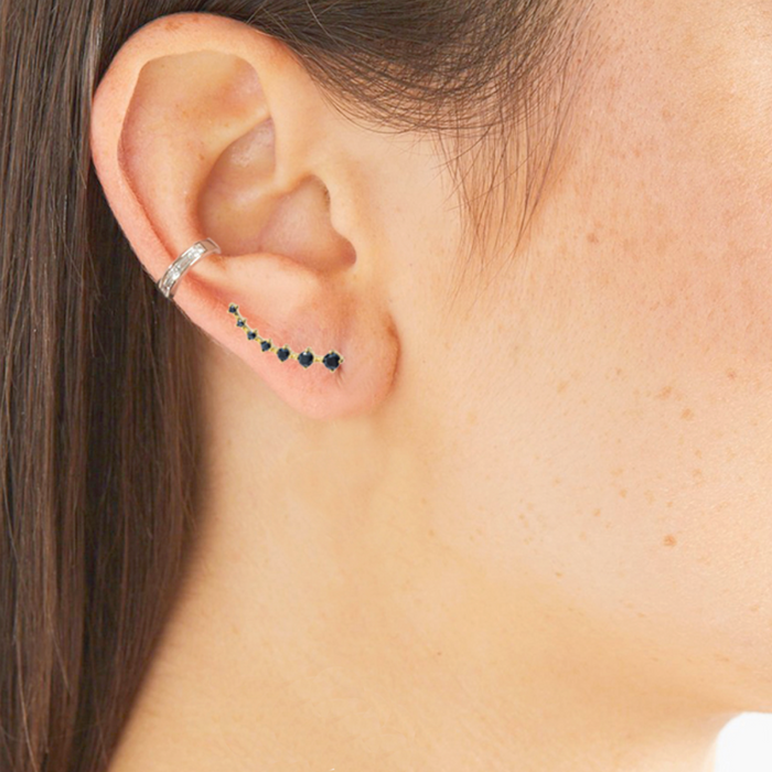 Black ear climber earrings 2025