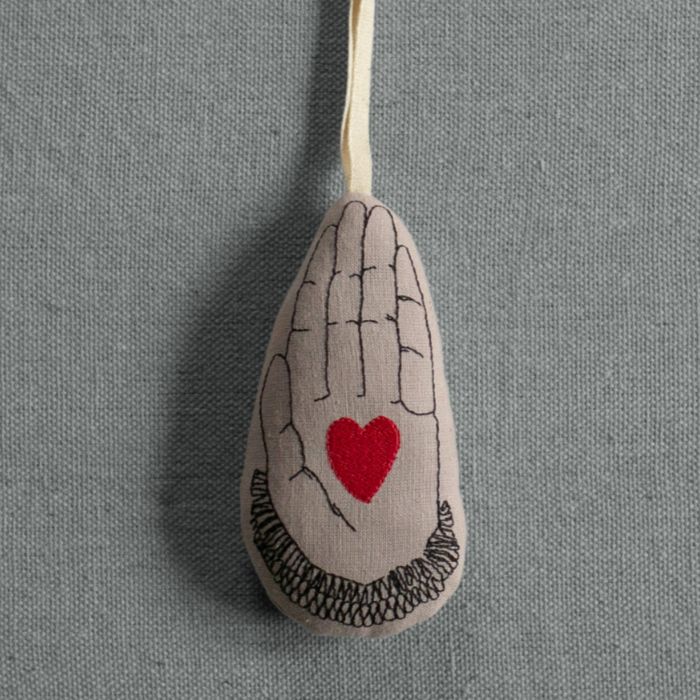 Hand In Heart Lavender Ornament