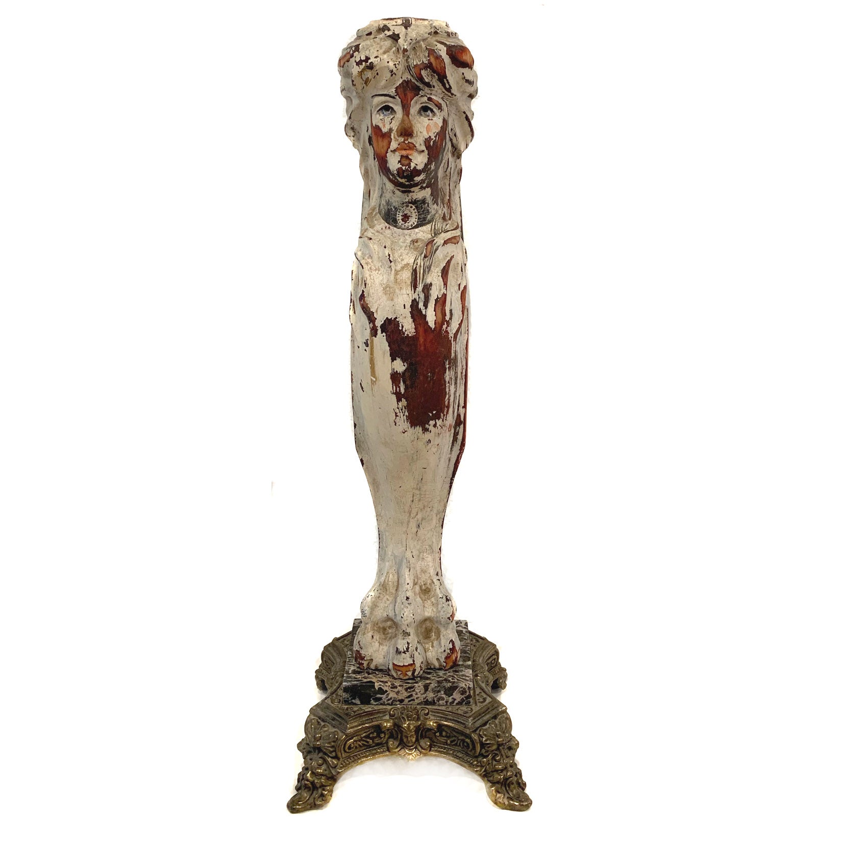 Antique wood and brass Architectural piece