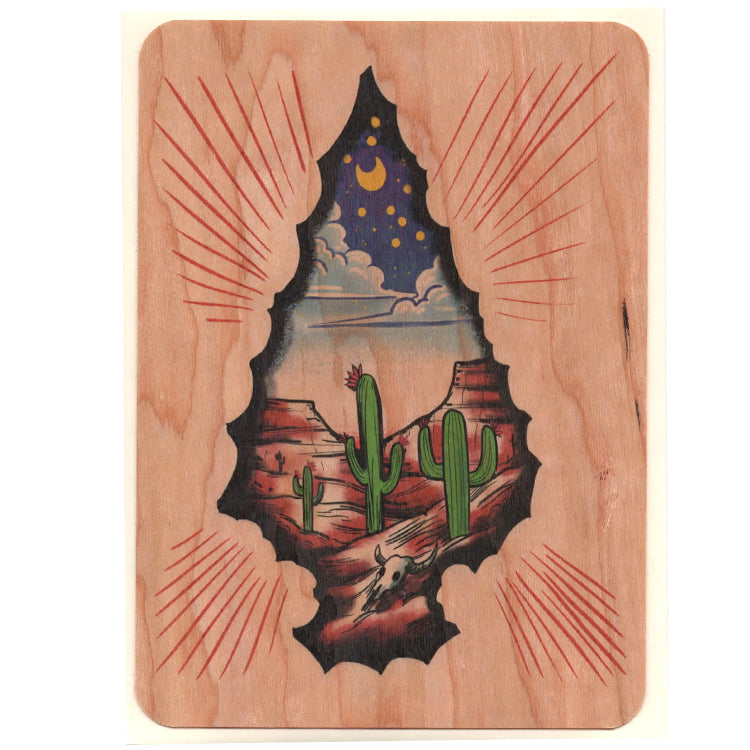 Everyday Wood Flat Card - Arrowhead