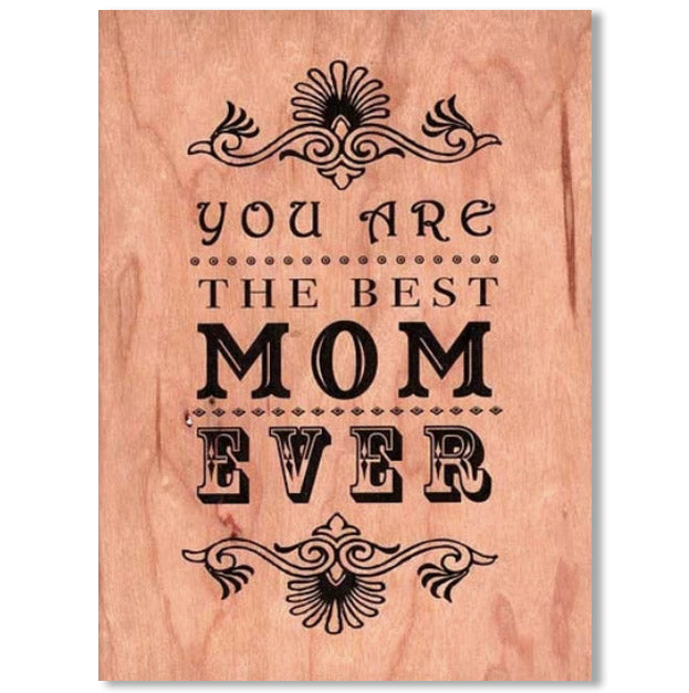 Wood Folding Card Best Mom Ever