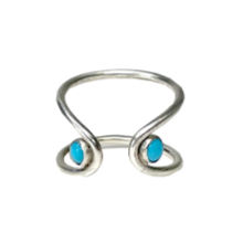 Double Trouble Turquoise Adjustable Ring