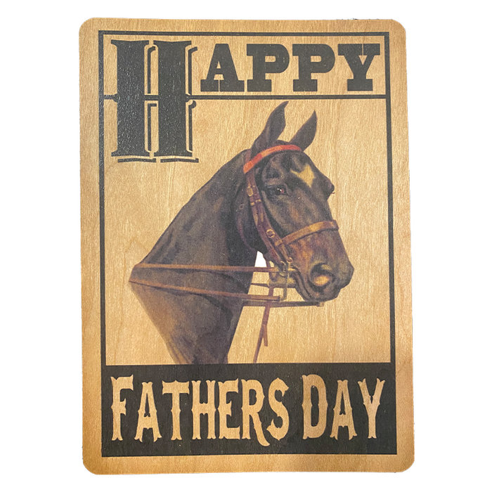 Father's Day Horse Wood Flat Card