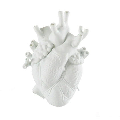 Anatomical Heart Vase White
