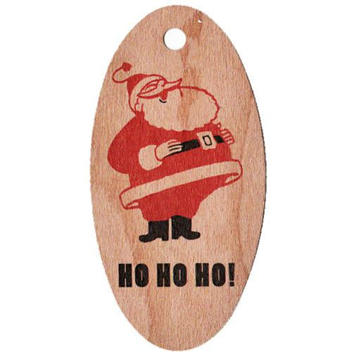 Holiday Wood Hang Tag Ho Ho Ho
