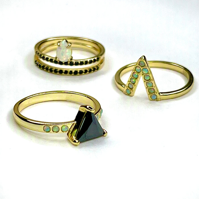 Black Mountain Opal + Onyx Ring