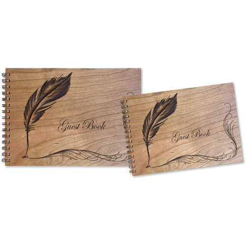 Wood Spiral Bound Guest Book