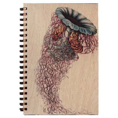 Wood Notebook Jellyfish