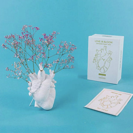 Anatomical Heart Vase White