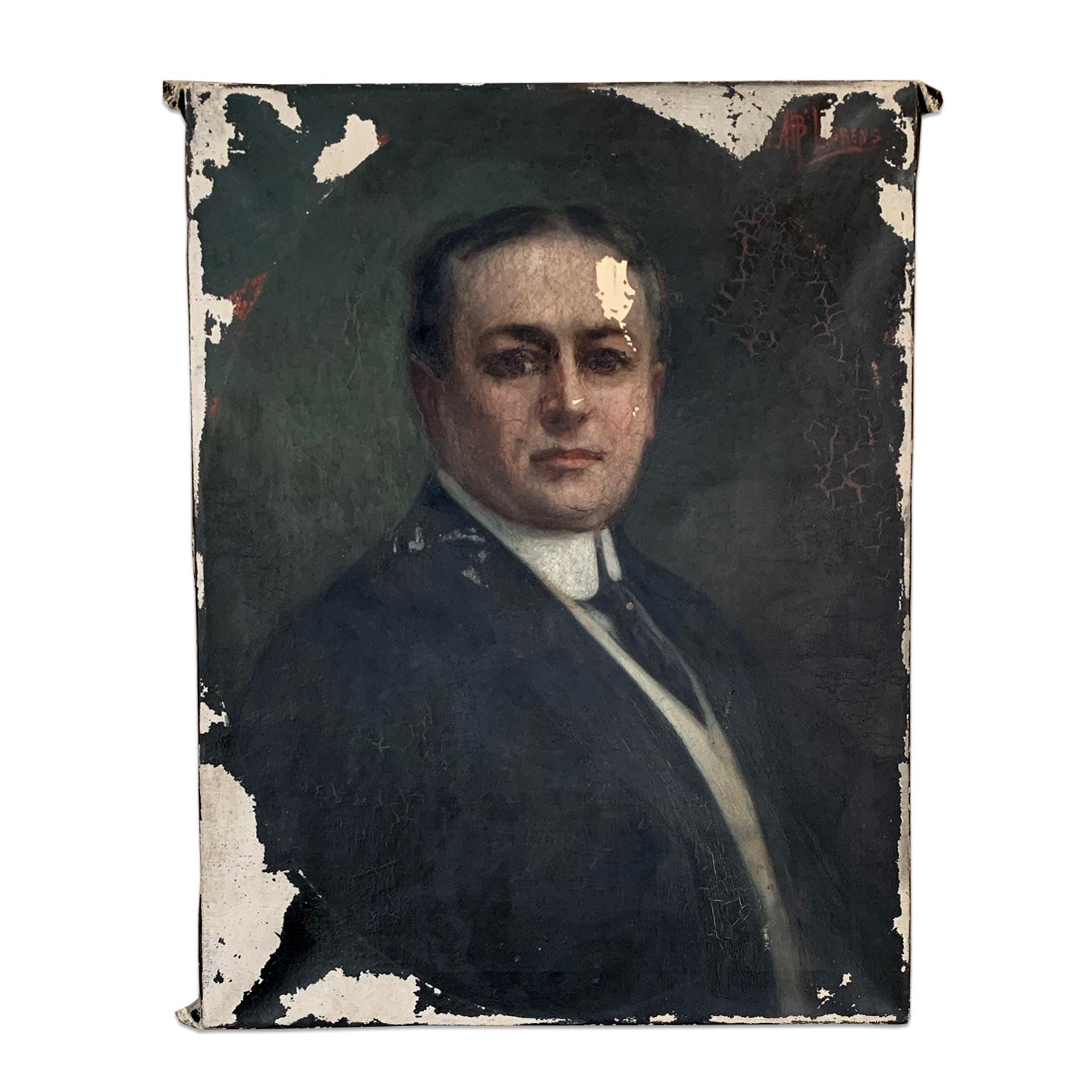 Antique Oil Painting Distinguished Gentleman