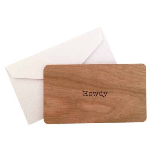 Mini Wood Card Howdy