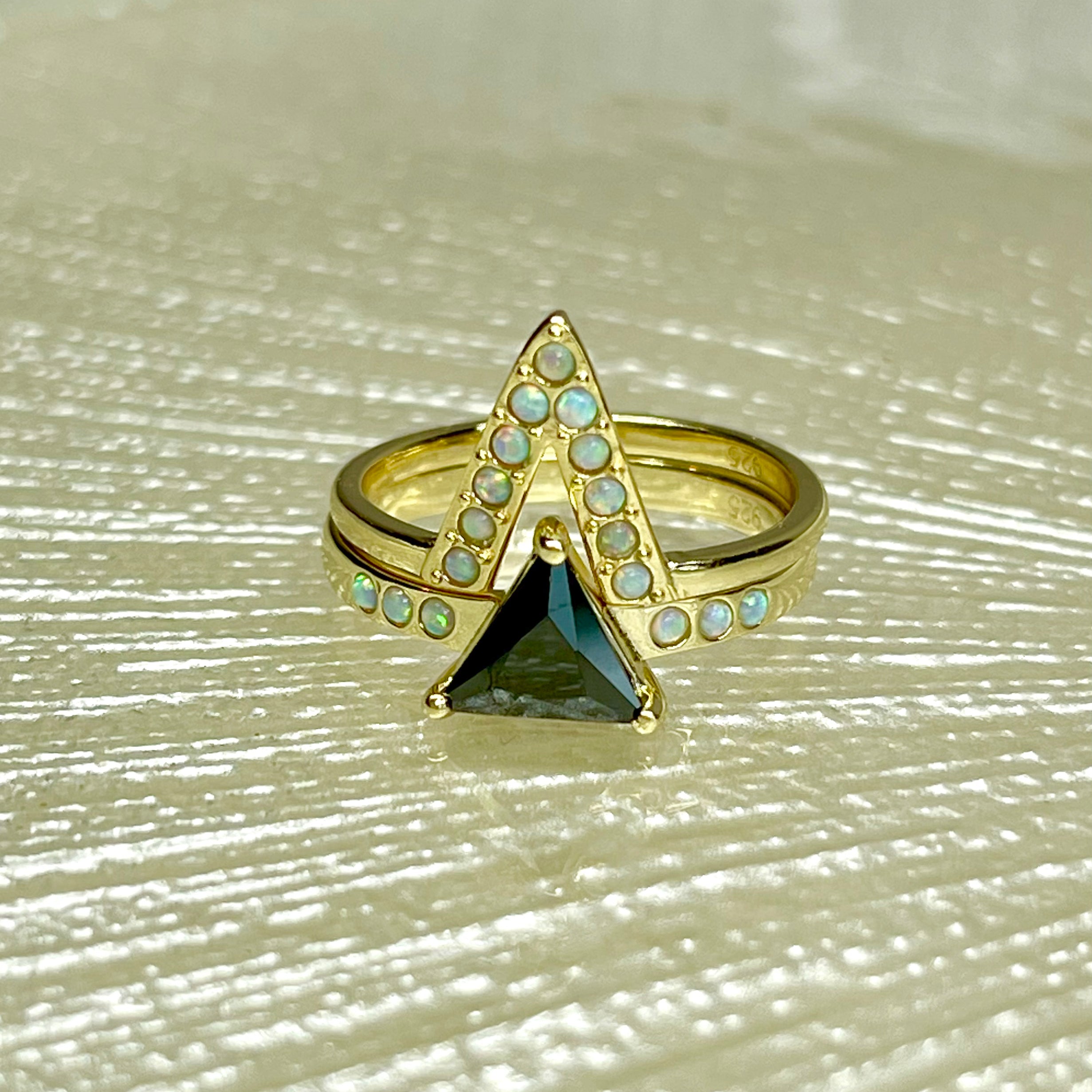 Trinity Edge Opal Ring
