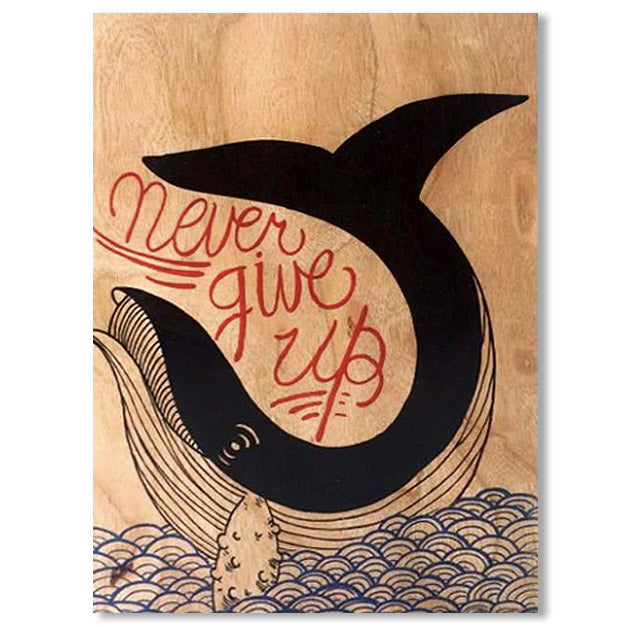 Wood Folding Card Encouragement Never Give Up