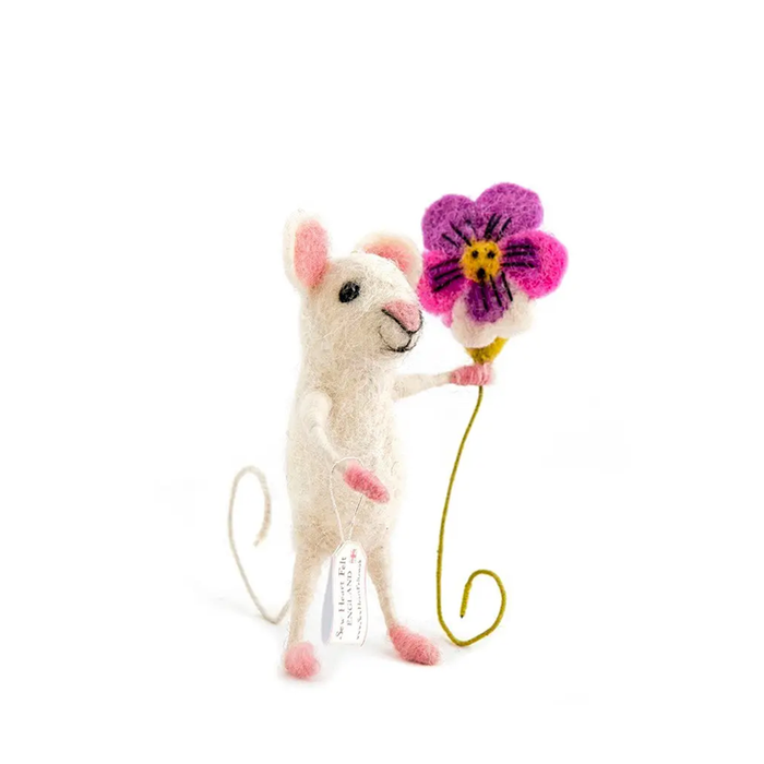 Mouse Holding a Flower