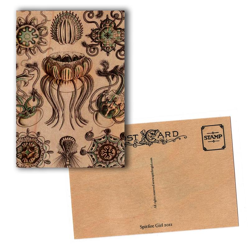 Wood Postcard - Green Sea