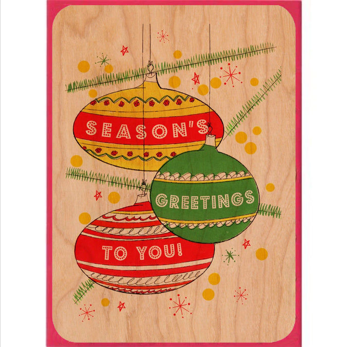 Holiday Wood Flat Card - Retro Holiday