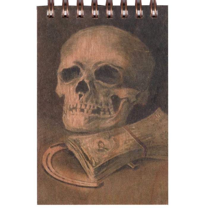 Wood Notepad Skull Small