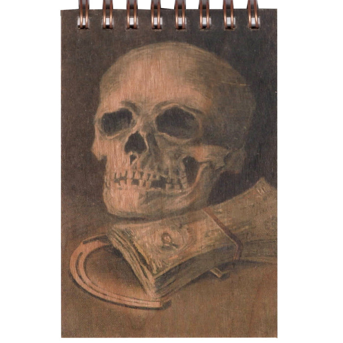 Skull And Money Wood Notepad