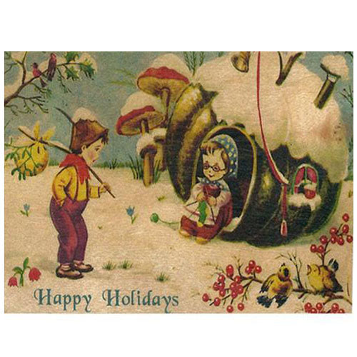 Holiday Wood Card - Snowy Holiday